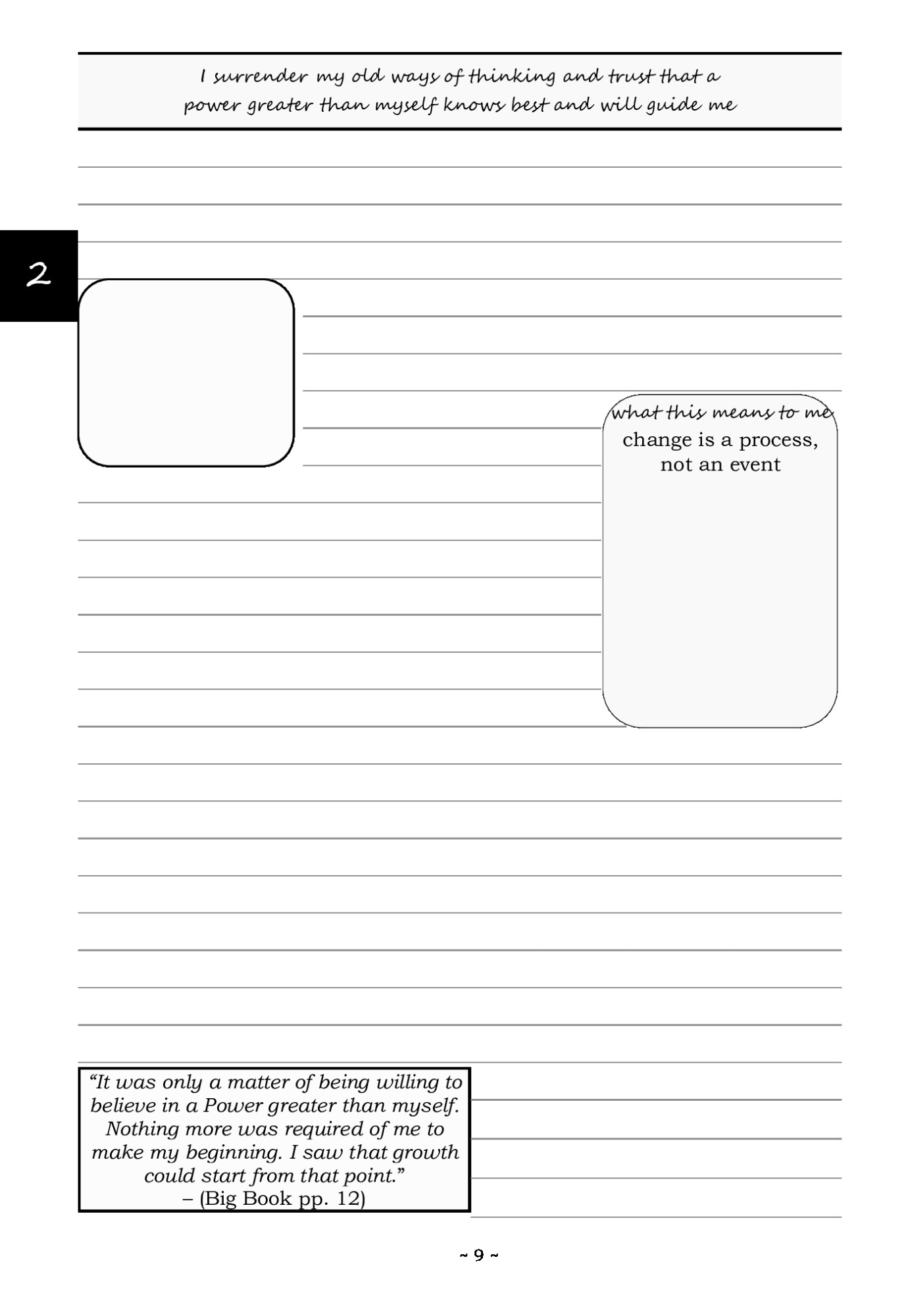 12 Step Journal & Workbook For Alcoholics Anonymous Step Working Guide