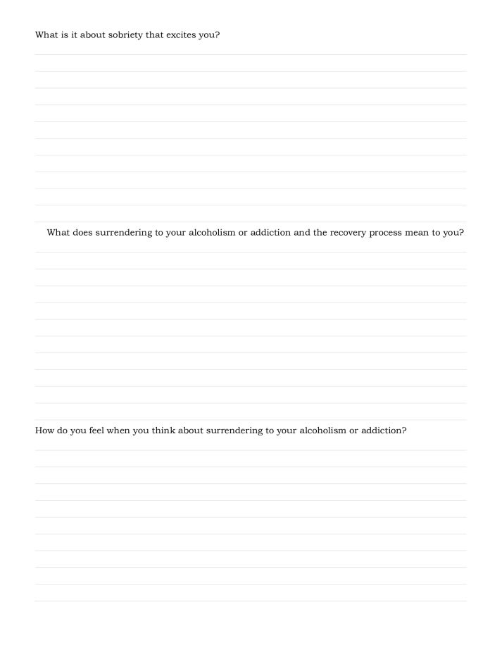 Over 130 thoughtful questions & exercises for step 1 alcoholics anonymous AA, NA, Ga