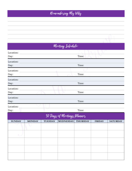 FREE MEETING PLANNER & TRACKER PDF DOWNLOAD