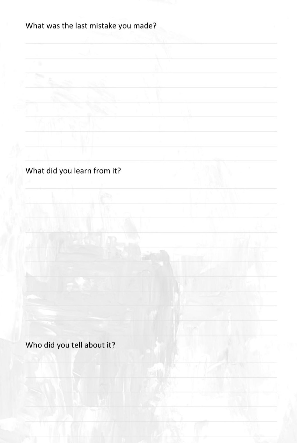 Thought provoking questions for steps 1-9